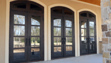 double iron doors